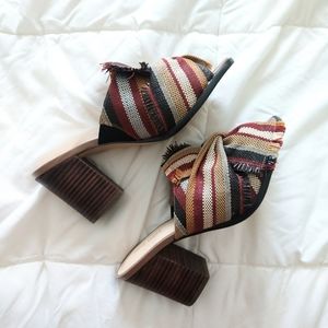 Nine West Byron Stripe Bow Heeled Sandal